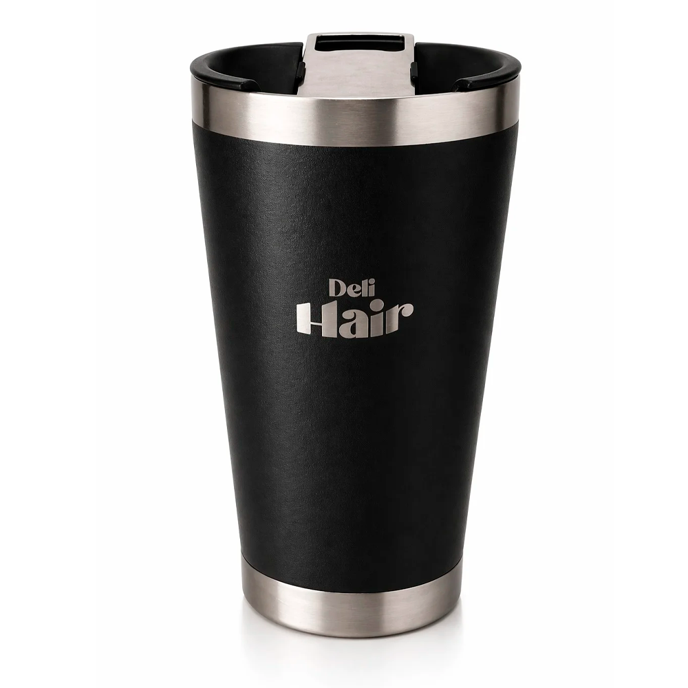 Copo DeliHair - Térmico com Tampa 473ml Preto