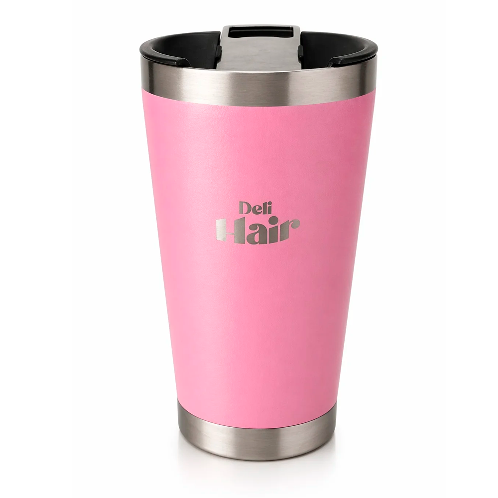 Copo DeliHair - Térmico com tampa 473ml Rosa